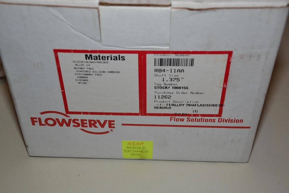 Flowserve Single Cartridge Seal R84-11AA R8411AA  1.375" Alloy 20  NEW