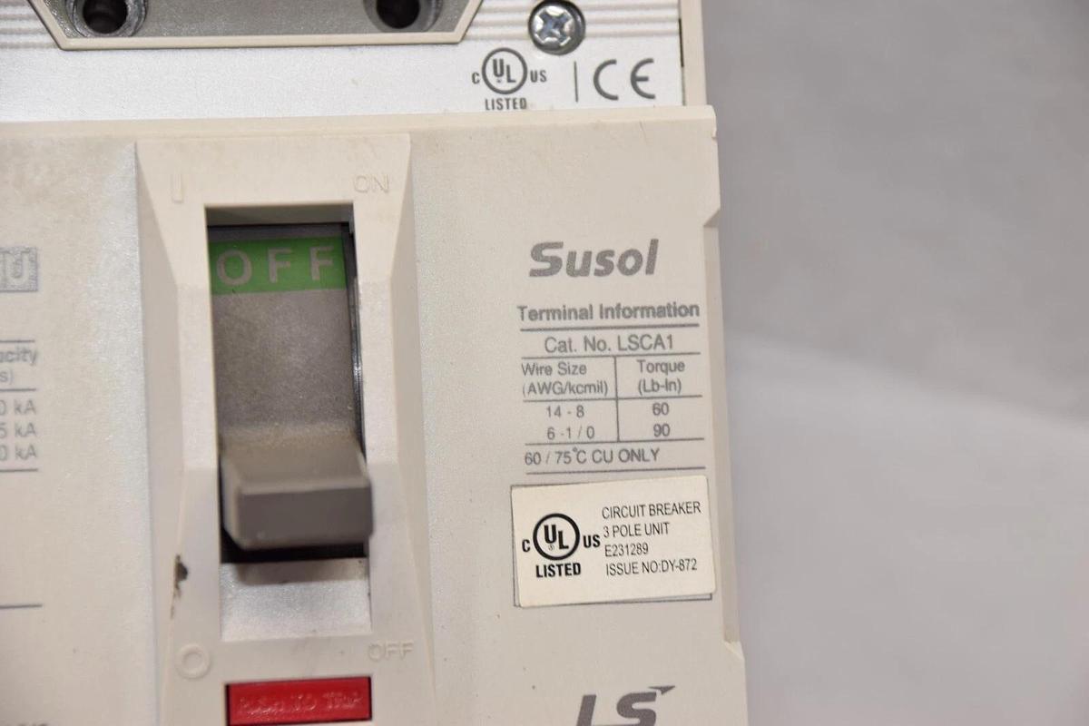 Used SUSOL LS TD125NU, MCCB , LSCA1 40A Amp 3Pole 50/60Hz Industrial Circuit Breaker