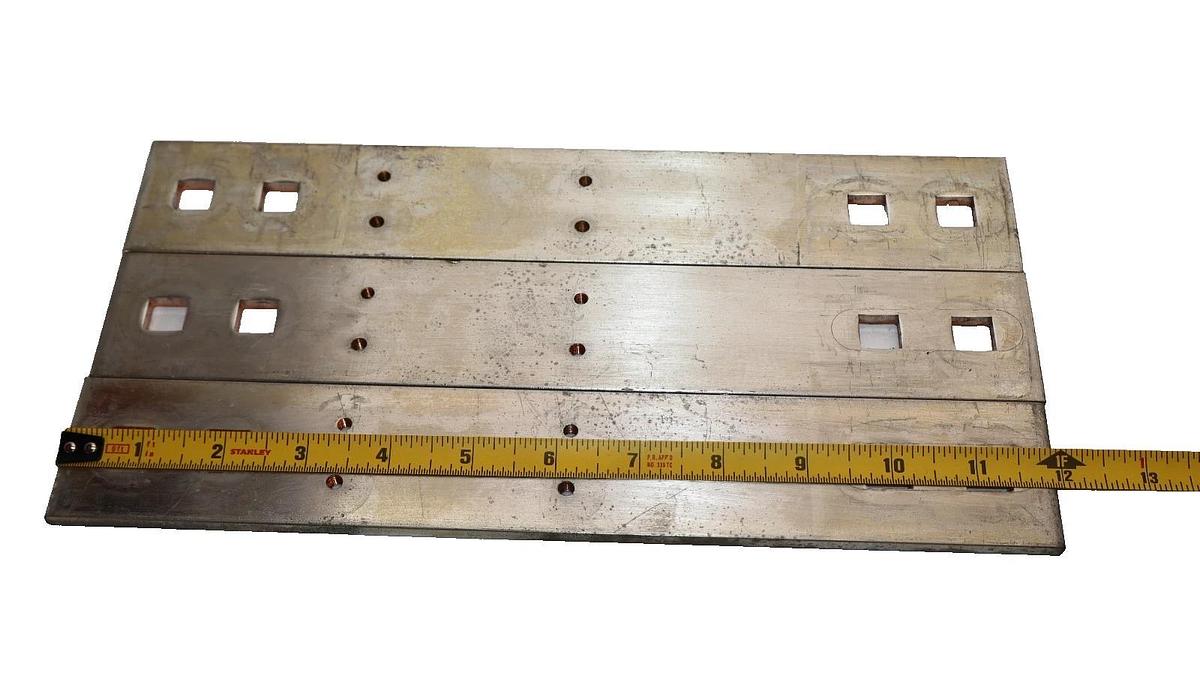 Used 12" x 2" x 1/4" Copper Buss Bar Bracket (Lot of 3)