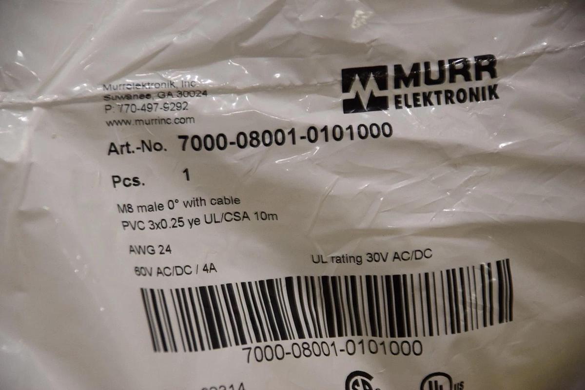 MURR ELEKTRONIK 7000-08001-0101000 7000080010101000 STRAIGHT MALE CONNECTOR NEW
