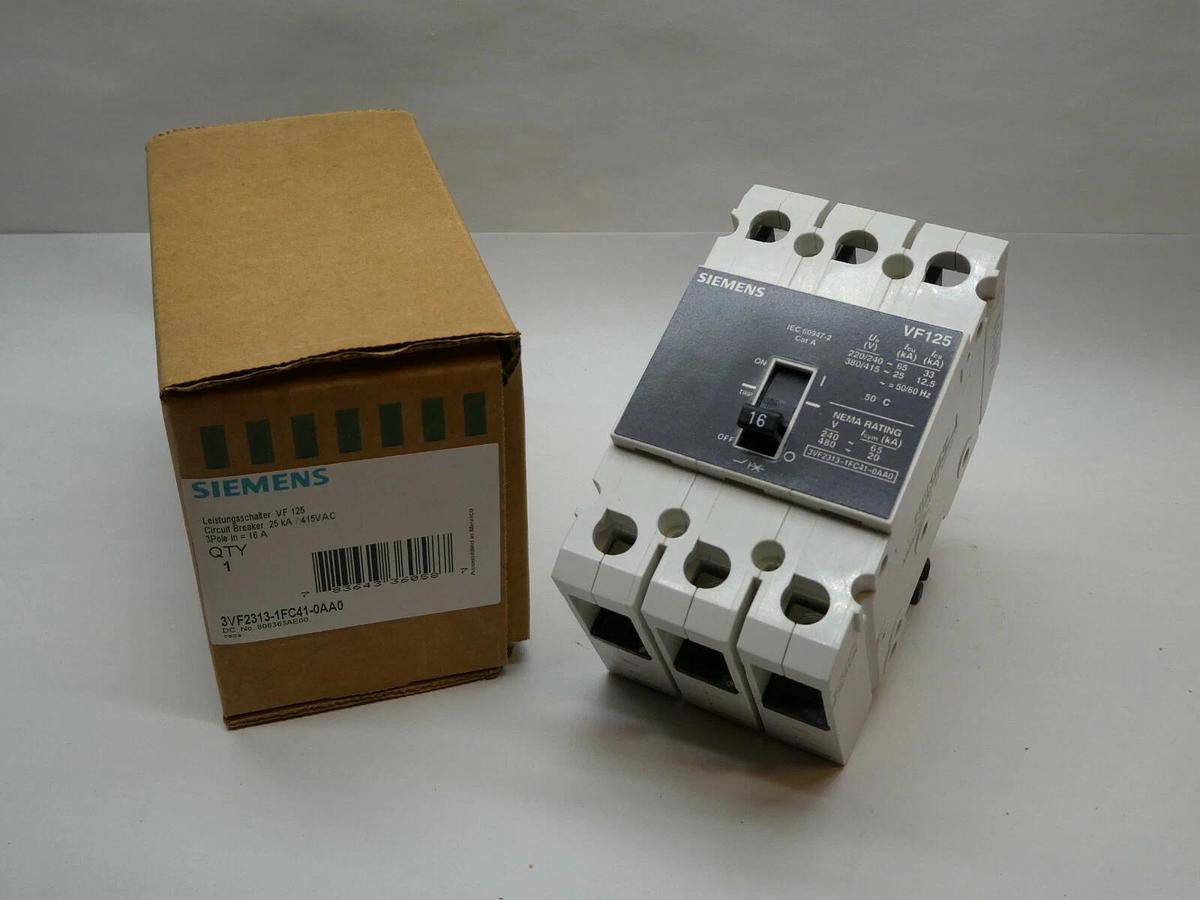 Used Siemens 3VF2313-1FC41-0AA0 16 Amp VF125 Circuit Breaker 415V 16A 3-Pole 16A NEW