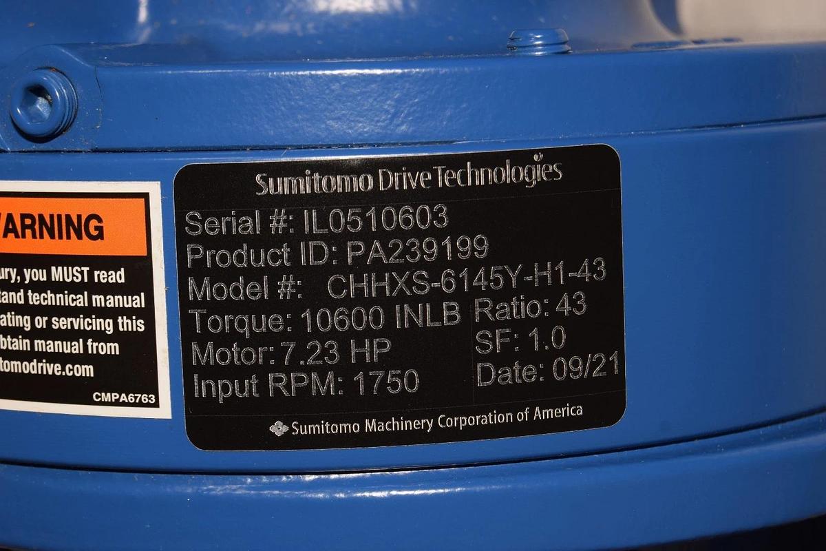 SUMITOMO CHHXS-6145Y-H1-43 PA239199 43:1 1750RPM 7.23hp Speed Gear Reducer (NEW)