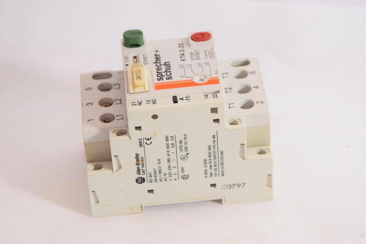 Used SPRECHER + SCHUH KTA 3-25 1.0-1.6A Manual Motor Starter
