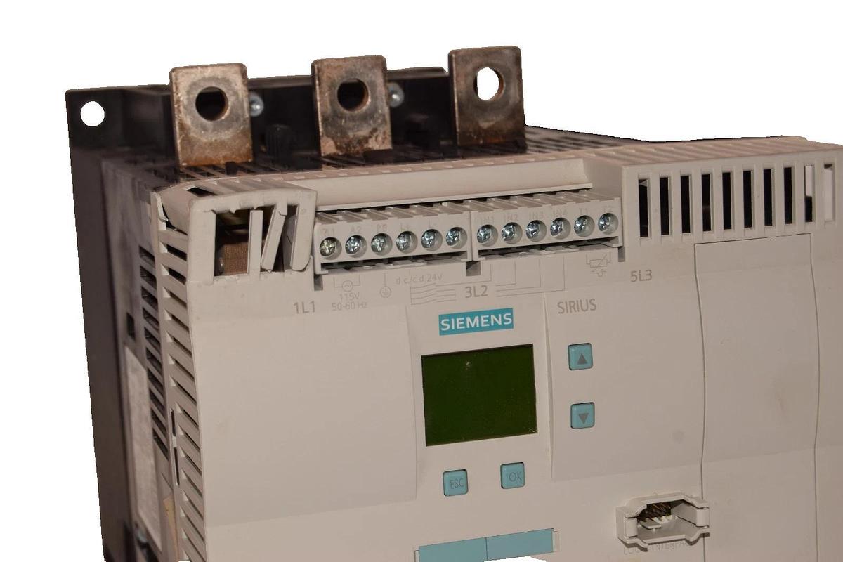 Used Siemens AC Semiconductor Motor Starter 3RW4445-6BC34 SIRIUS 115vac DAMAGED COVER
