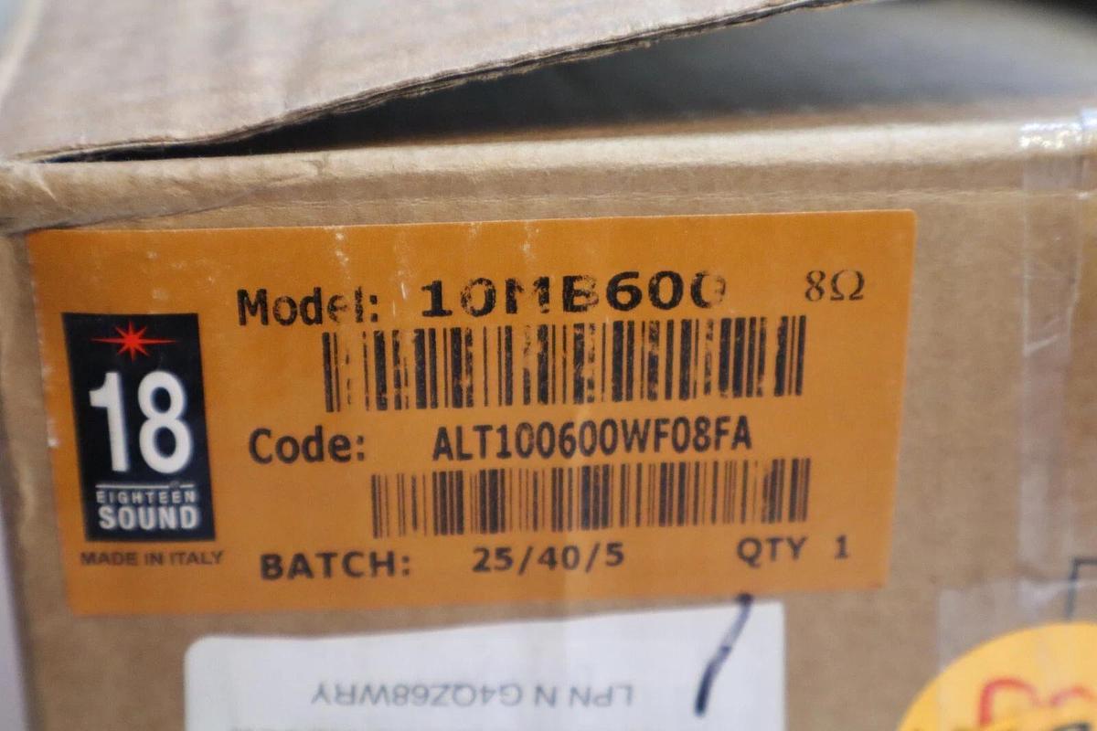 (NEW) EIGHTEEN SOUND 10MB600 10" 8ohm Mid-Base Mid-Range Replacement Speaker