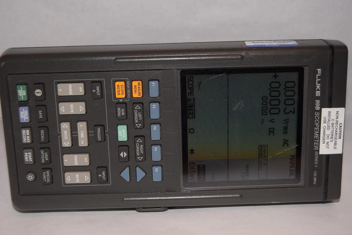 Used FLUKE 99B ScopeMeter Series II 100MHz Hand Held Oscilloscope *No AC Adapter