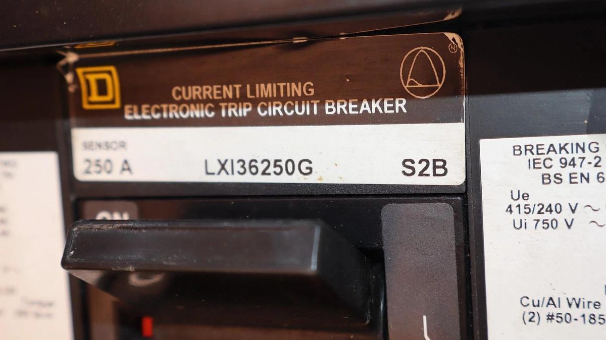 Refurbished Square D Breaker 250A 250 Amp LXI36250G ARP070 Micrologic SerB Ground Fault