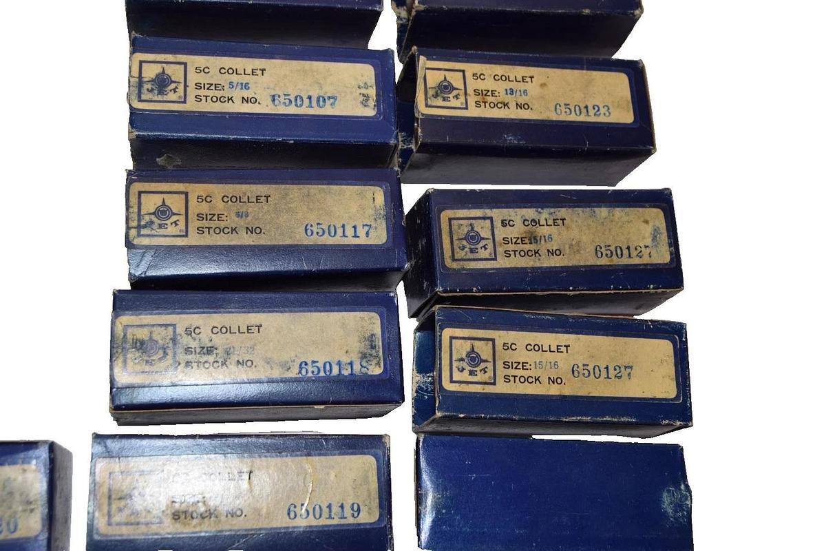 Used (Lot 25) JET 5C Collet Assorted Sizes 3/16, 1/2, 17/32, 3/4, 5/16, 13/16