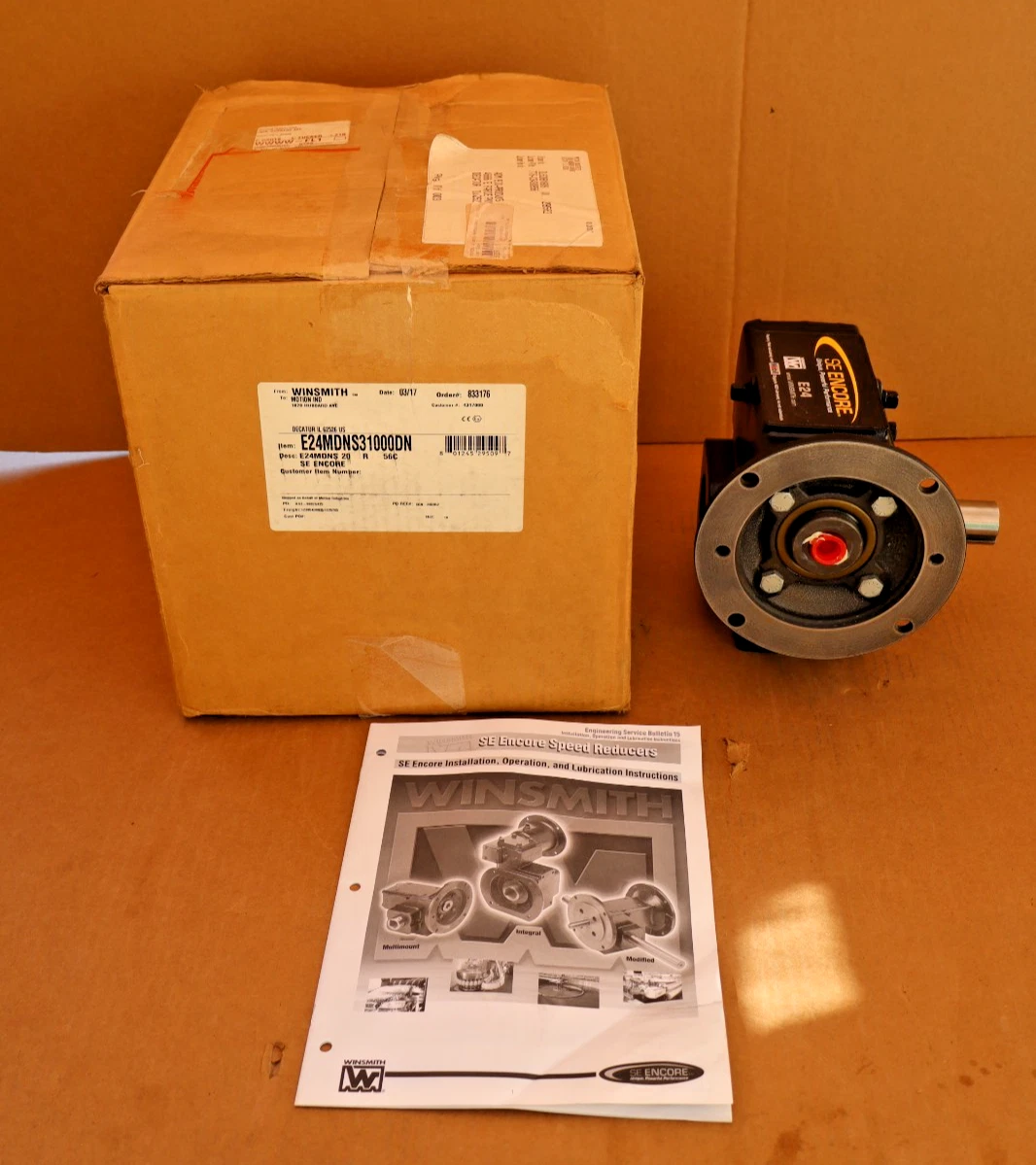 Winsmith SE Encore Gear Box Speed Reducer E24MDNS31000DN E24MDNS 20R 20:1 *NOS*
