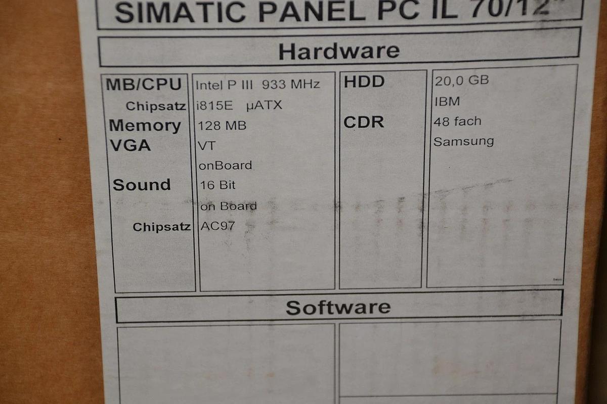NEW Siemens Simatic Touch Panel PC IL 70  6AV7500-0BA00-0AA0  6AV7500