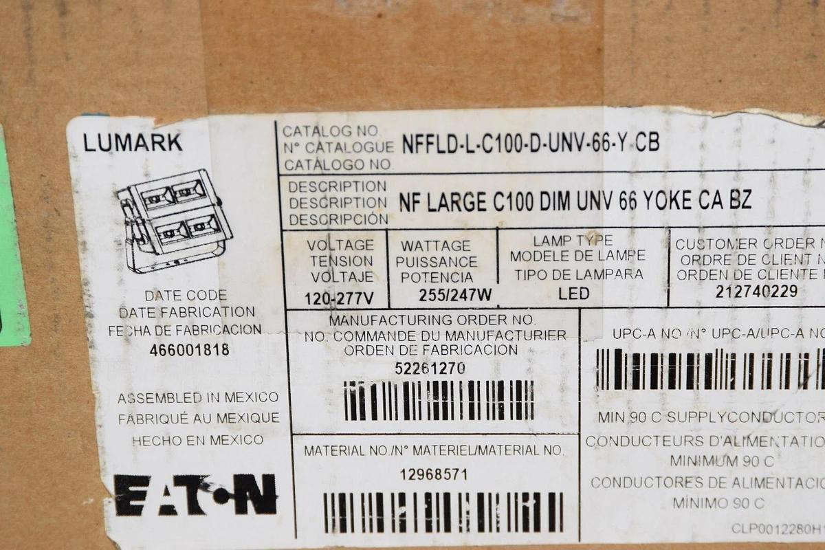 Eaton Lumark NFFLD-L-C100-D-UNV-66-Y-CB 120-277v  255/247w LED (NEW)