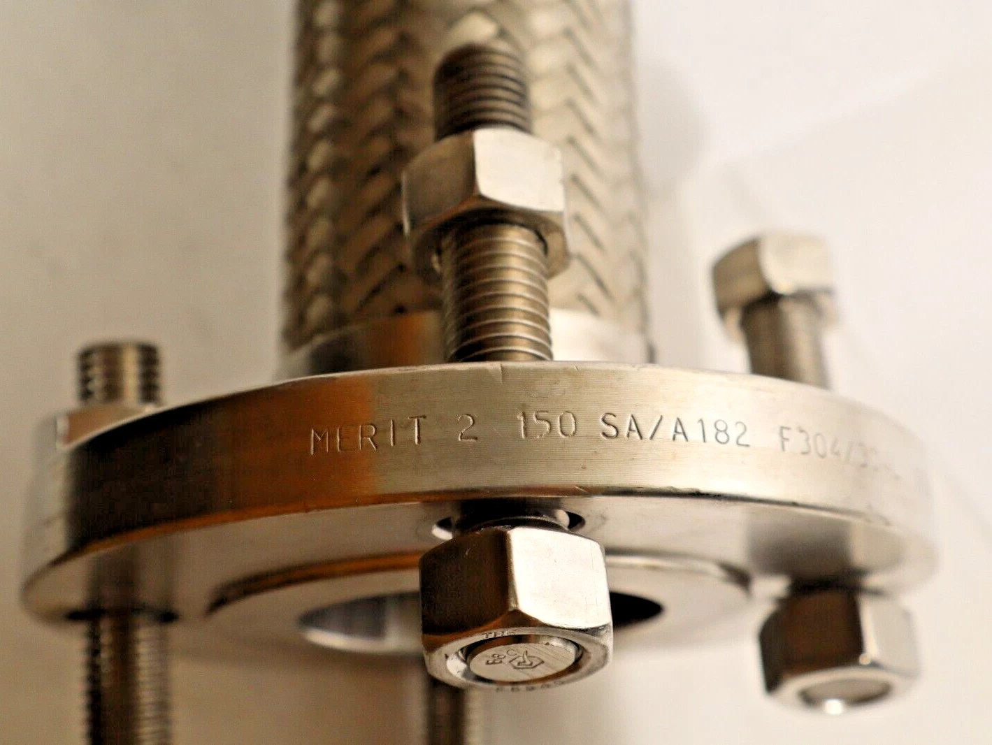 Used 2" x 36" SS Stainless Flexible Braided Hose Flange 150 SA/A182 F304/304L B16.5