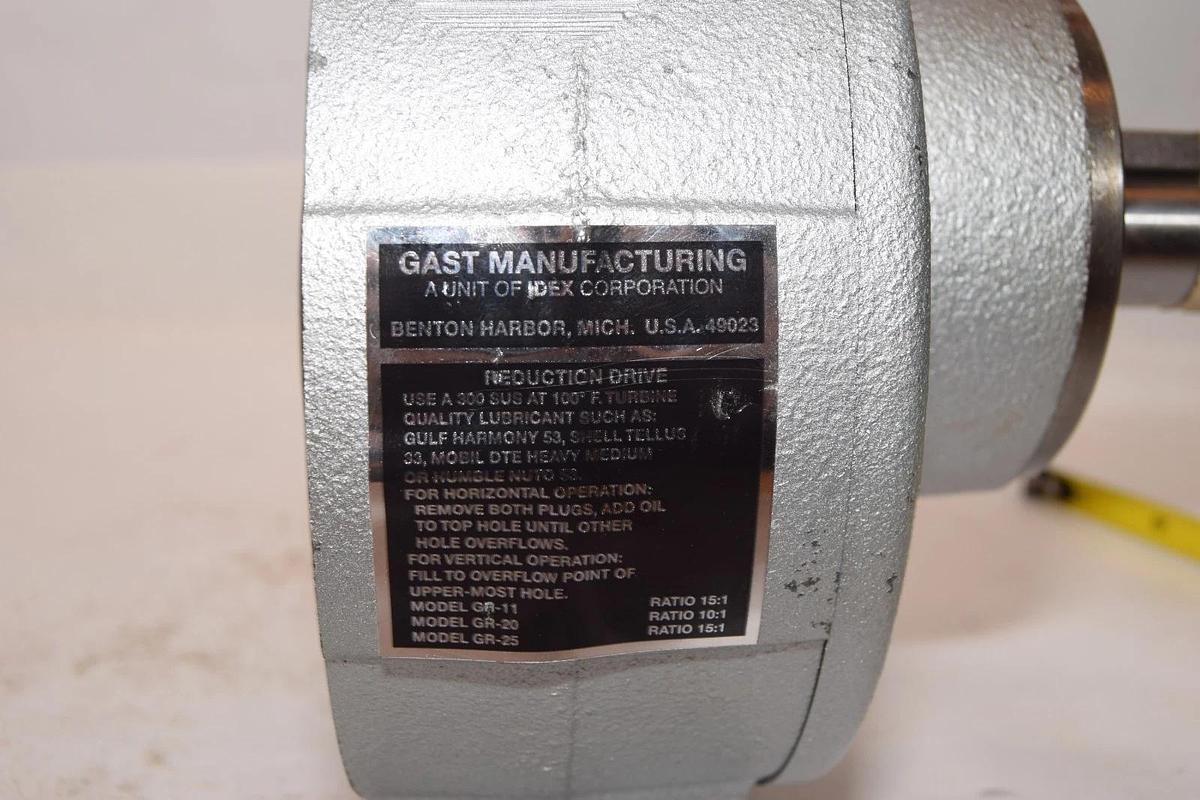 Gast Reduction Drive Speed Reducer Gear Box AH27B GR-25 GR25 15.1 (NOS)