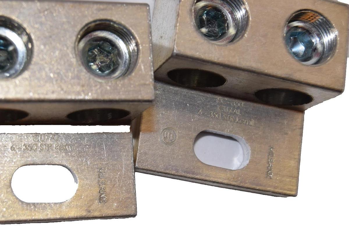 Milbank EC-350 CU7AL 6-350 STR kcmil Dbl Alunimun Mechanical Lugs (New-Lot of 2)