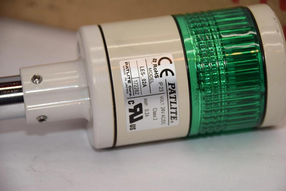 (NEW) PATLITE LES-102A-G , S009795 24V , 0.2A Green Tower Light