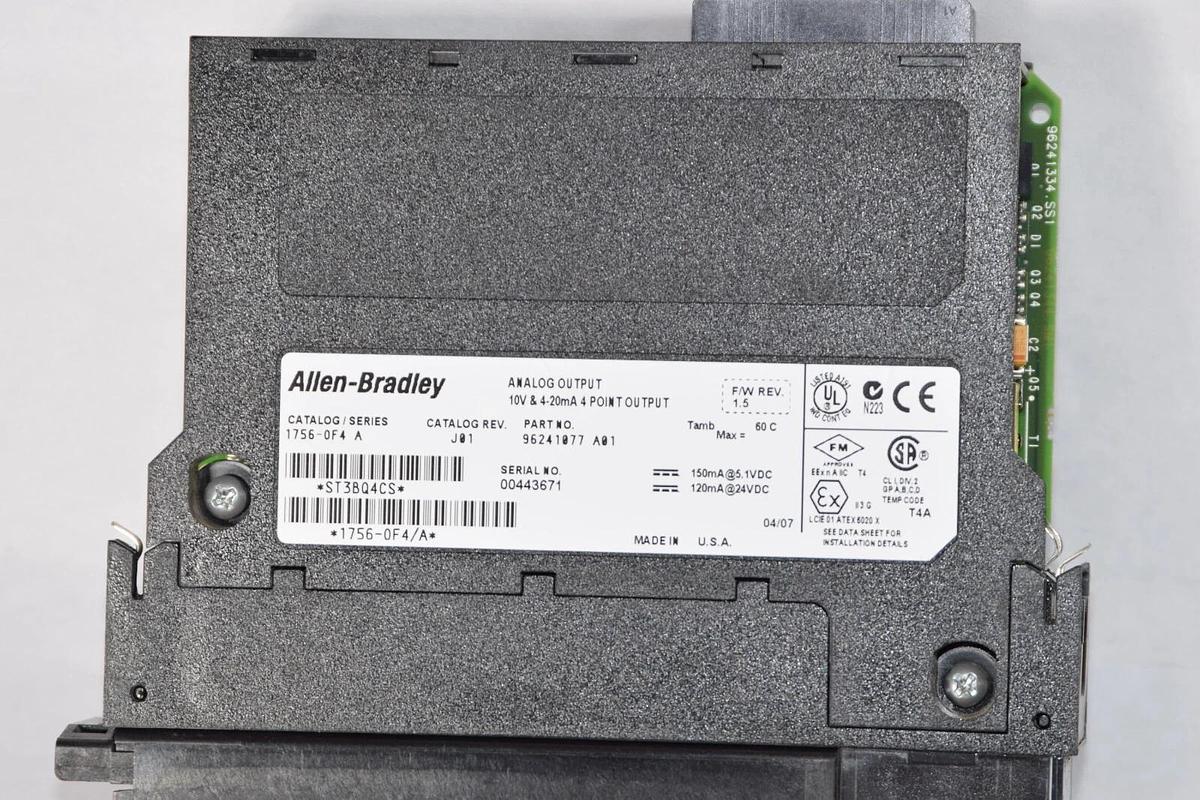 Used Allen Bradley 1756-0F4 A 1756-0F4/A Series A Rev J01 Analog Output Module
