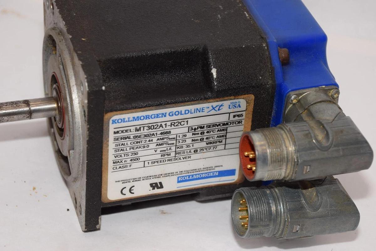 Used KOLLMORGEN MT302A1-R2C1 230V 4500rpm Goldline XT Servo Motor