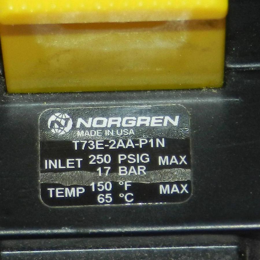 Used NORGREN SHUT OFF VALVE T73E-2AA-P1N T73E2AAP1N T73E 2AA P1N 250 PSI 17 BAR