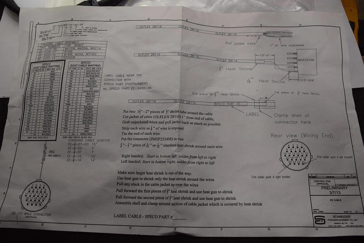 SPECO AS2-2424-05 AS2-2424-05 5' AS2 ROBOT CABLE NEW