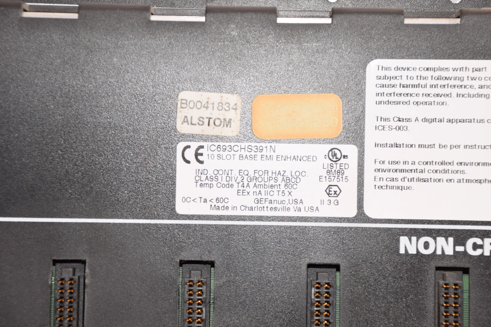 Used (Lot of 5) GE FANUC / ALSTOM IC693CHS391N 10-Slot Expansion Rack