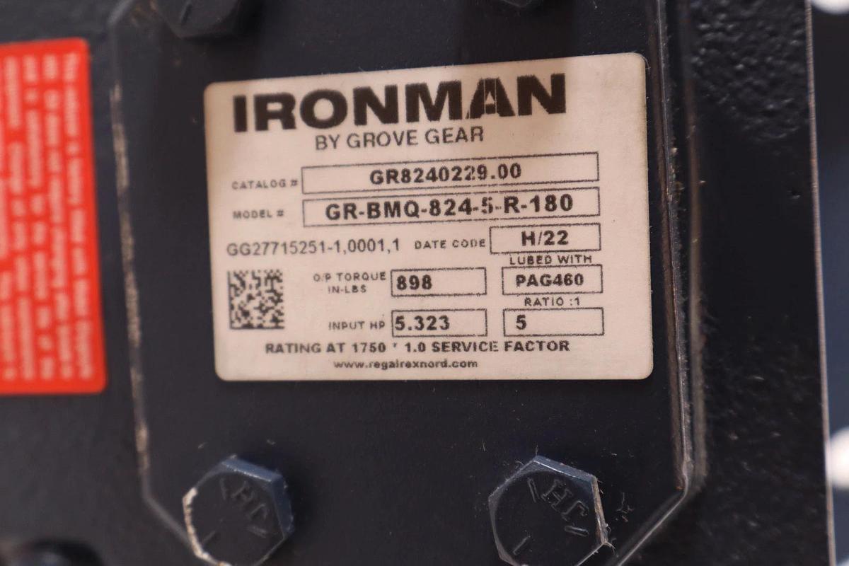 IronMan Grove Gear Box Gearbox Worm Speed Reducer GR-BMQ-824-5-R-180 5:1 NOS