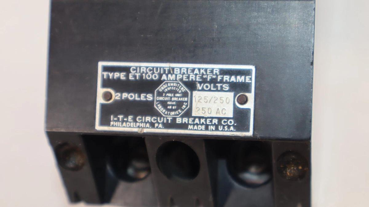 ITE Circuit Breaker 100A 100 Amp ET100 F Frame 2P 2 pole 277vac (New)