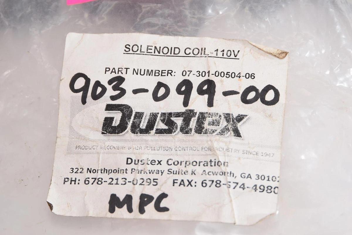 (NEW) TURBO / MPM / DUSTEX 07-301-00504-06 V110/50-60Hz Solenoid Coil W/ B-12