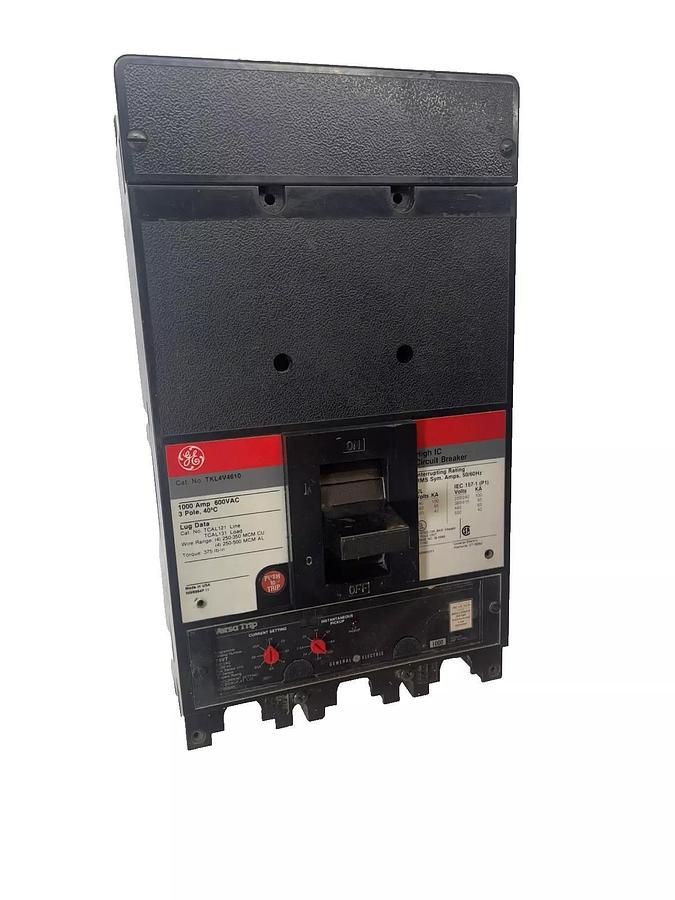Used GE TKL4V4610 Hi IC Circuit Breaker 1000 Amp 600VAC 3Pole, Micro Versa Trip T4VT