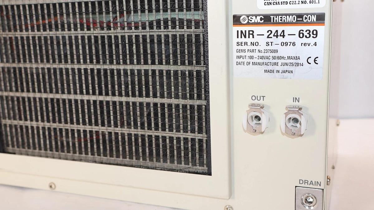 Used SMC THERMO-CON Recirculating Temperature Chiller INR-244-639 2375089 100-240v