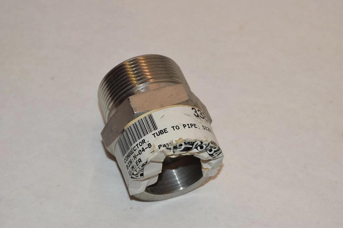 NEW ASP 319-05584 338882 1-1/2" TUBE TO PIPE CONNECTOR STAINLESS STEEL