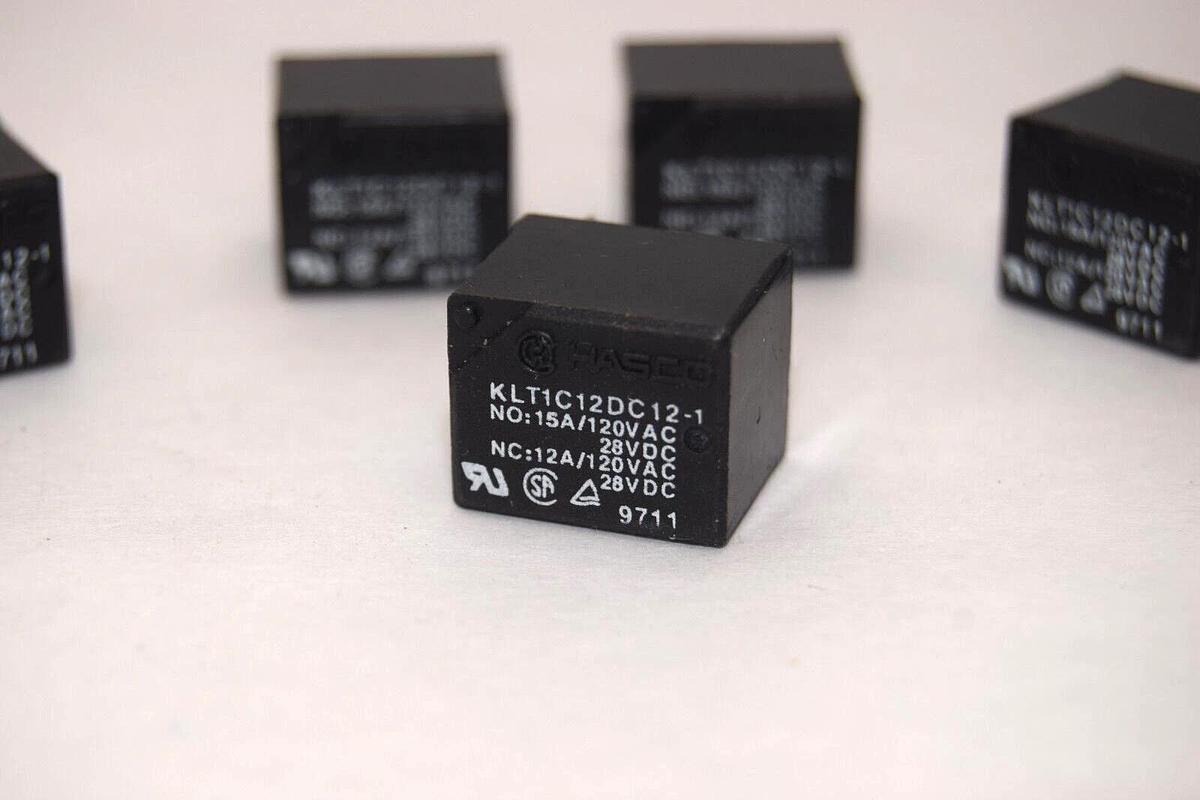 (NEW - Lot of 5) HASCO KLT1C12DC12-1 , 15A 120Vac , 12A 120Vac Mini Power Relay