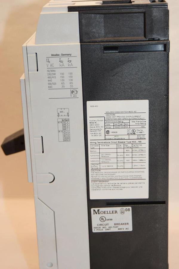 Klockner Moeller NS3-400-NA Molded Case Switch  400A 400 Amp