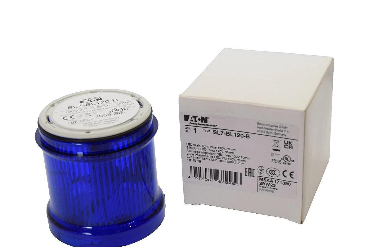 Eaton SL7-BL120-B , SL7BL120B LED Flash Beacon / Stack Light (New)