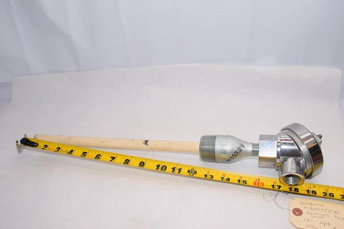 (NEW) SANDELIUS M210035584 12" Long 1-1/4" NPT Thermowell Temperature Sensor