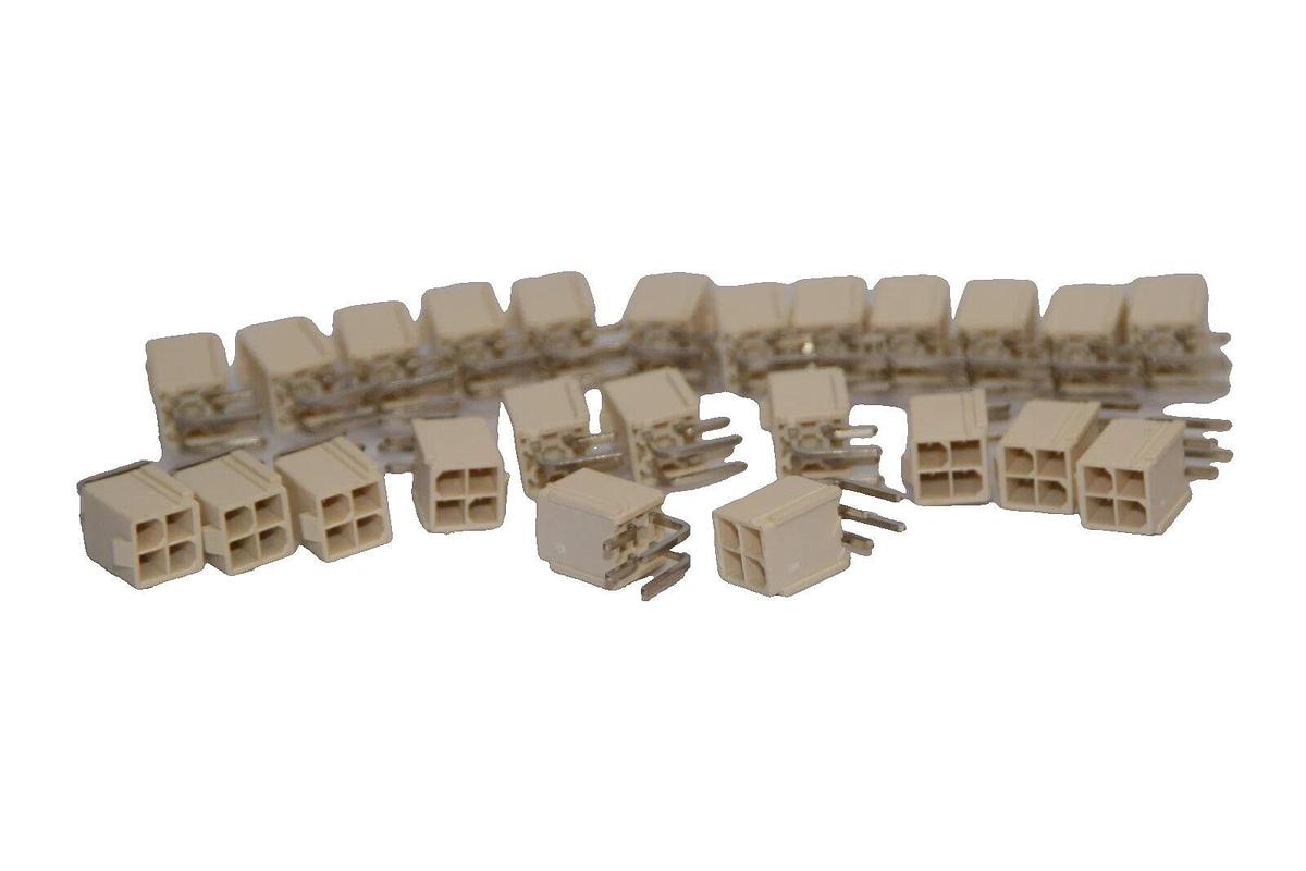 (NEW - 24) E90-0001881808 Conn Connector Minifit Header RA 4-PIN 5.5mm 2 Row