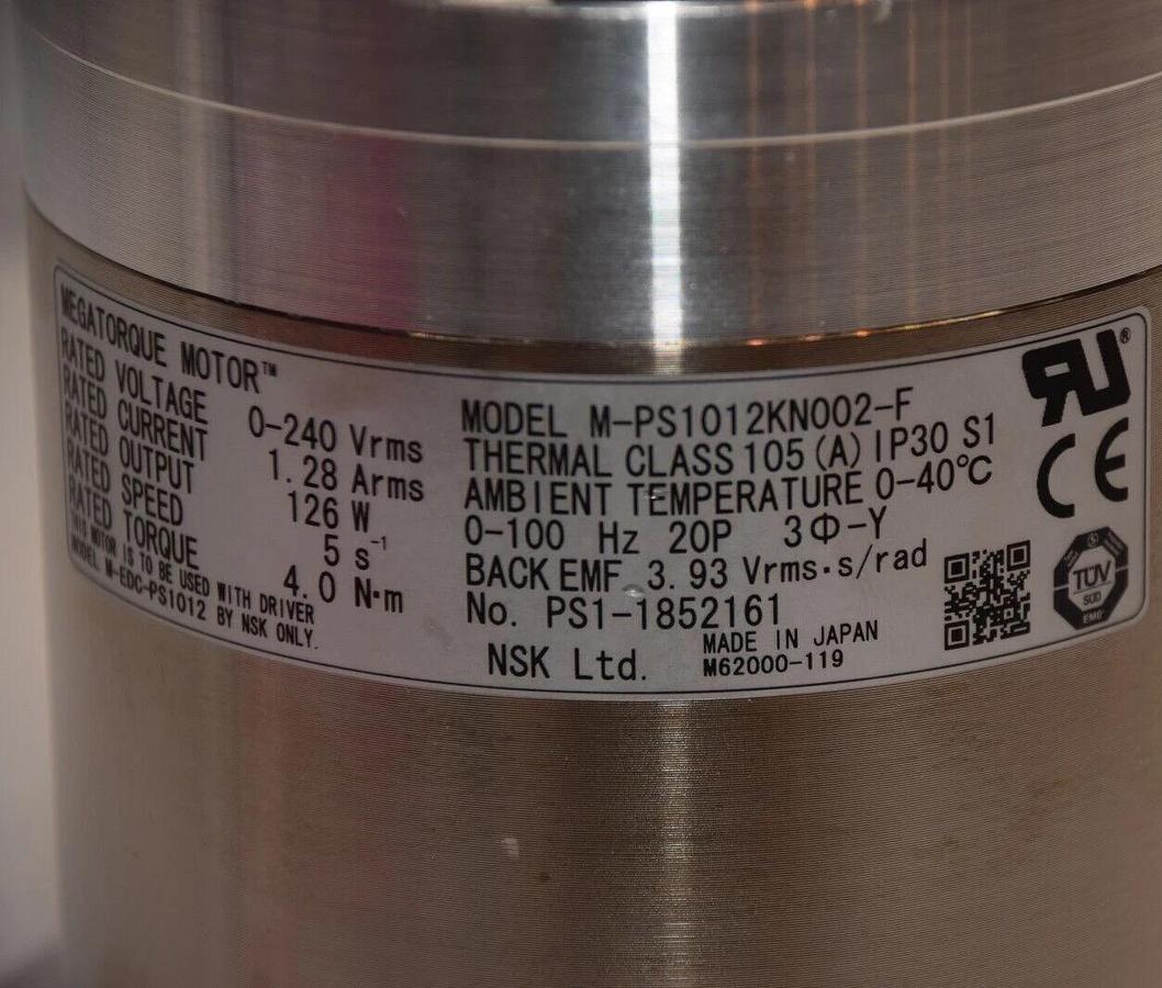 Used NSK Megatorque Motor M-PS1012KN002-F MPS1012KN002F 0-240v PS1-1852161 4Nm 126w