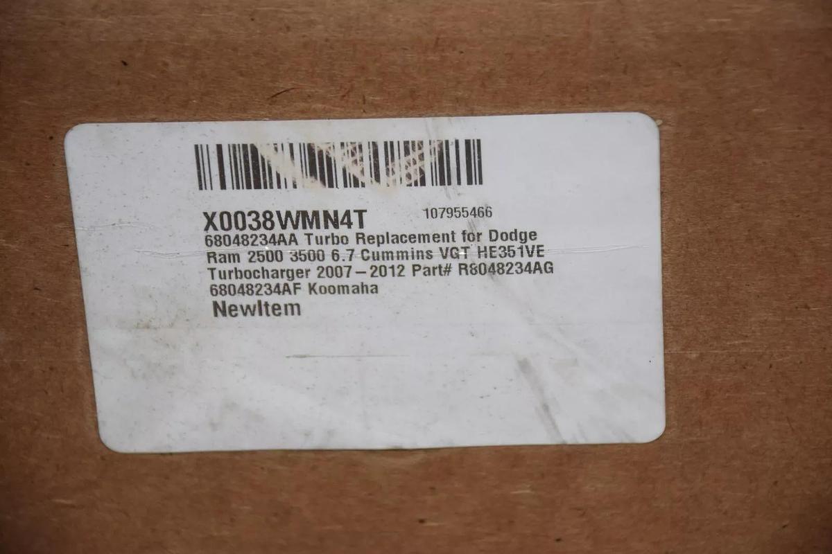 68048234AA Turbo Replacement For Dodge Ram 2500 3500 6.7 Cummins VGT HE351VE