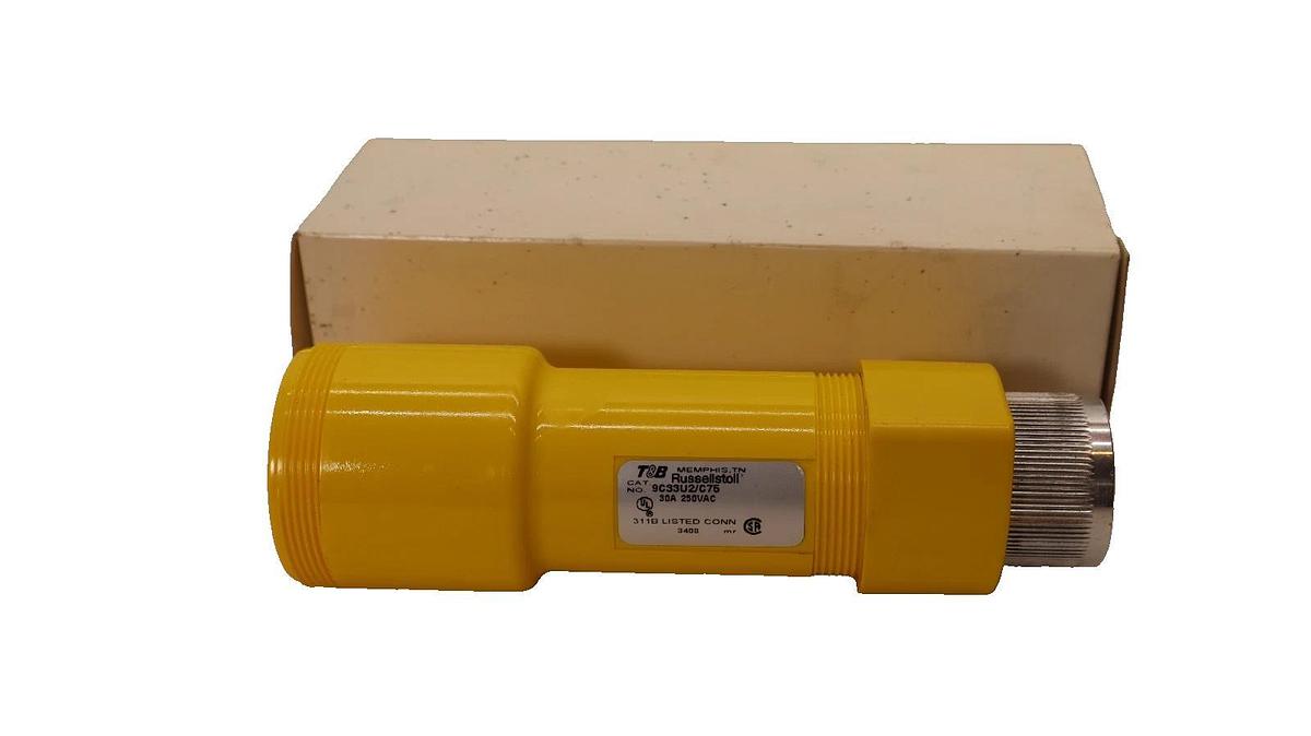 Thomas & Betts 9C33U2/C75 30A 250Vac Russellstoll Connector (New)