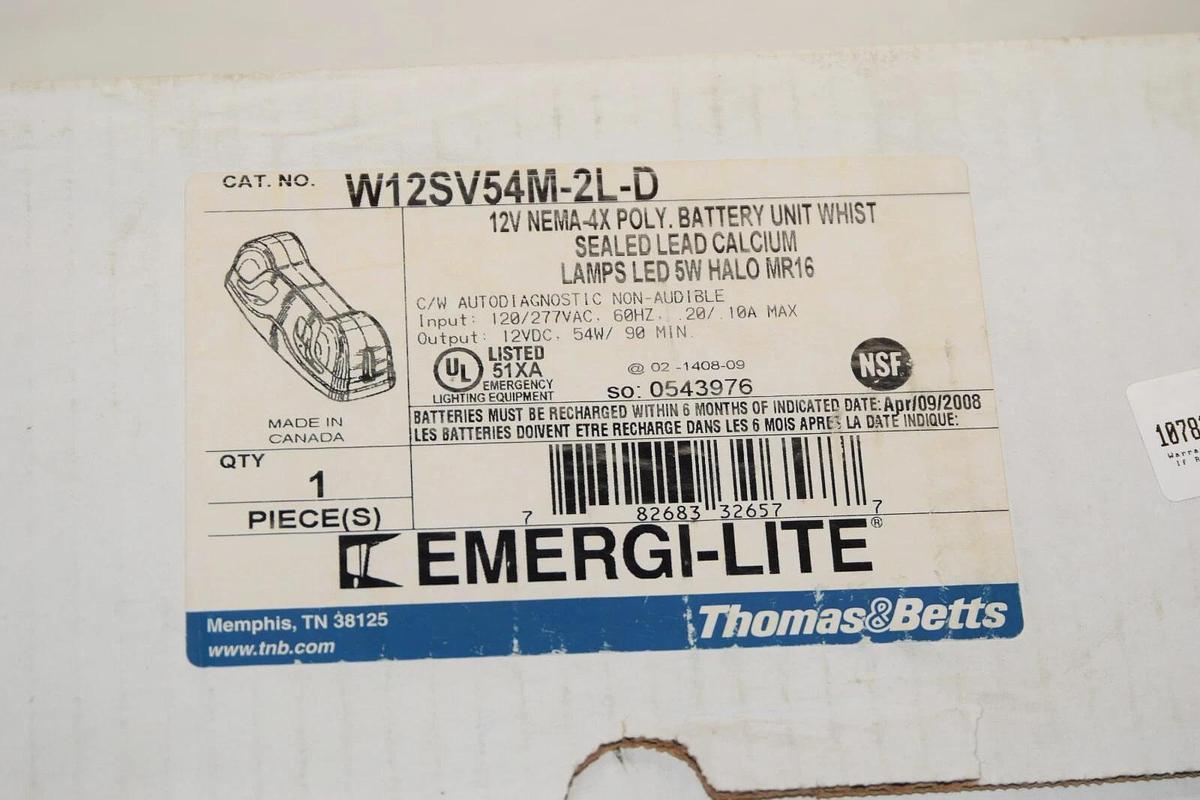 (NEW) THOMAS & BETTS W12SV54M-2L-D 12V Lamps Led W Halo MR16 Emergi-Lite