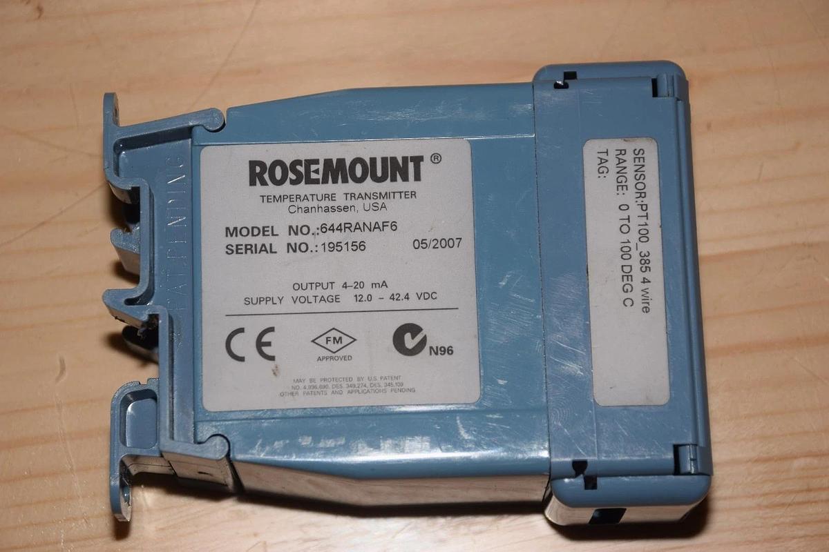 Used ROSEMOUNT 644RANAF6 4-20mA 12.0-42.4VDC TEMPERATURE TRANSMITTER