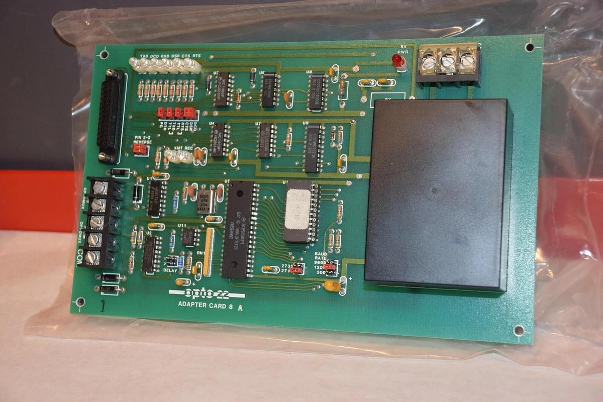 NEW OPTO 22 AC8A ADAPTER CARD 8 HALF DUPLEX RS232 MODEM TO RS422 ADAPTER CARD