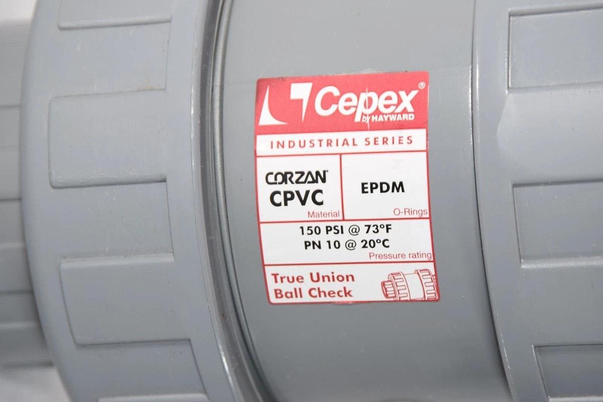 CEPEX HAYWARD CPVC EPDM 2-1/2" Smooth Socket, glue in, Ball Check Valve (NEW)