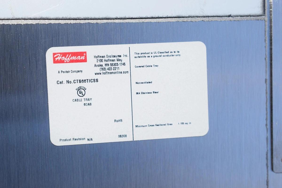 HOFFMAN CTS66TICSS 90 Tee Inside Cover Sloped Covered Cable Tray 304ss (NEW)