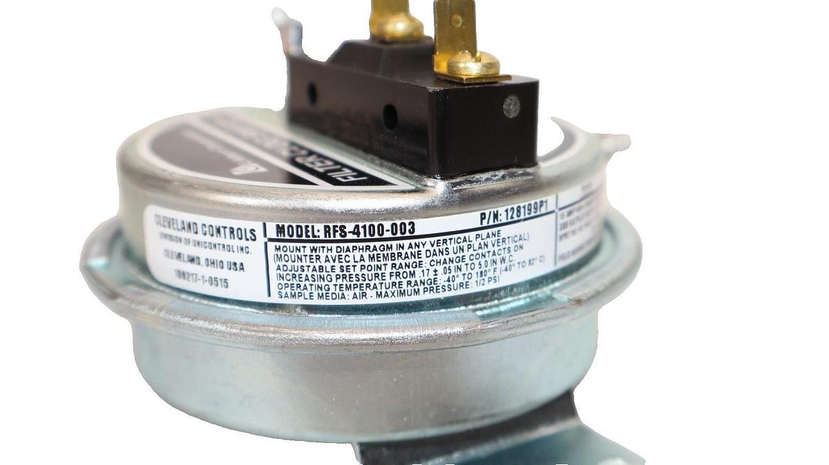 Used LIEBERT CORP. CLEVELAND CONTROLS RFS-4100-003 , RFS4100003 Filter Clog Switch