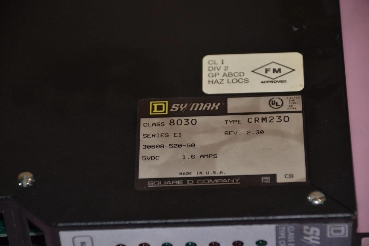 Used Square D Sy/Max Symax Local Transfer Interface 8030 CRM230 CRM-230 E1 Rev 2.30
