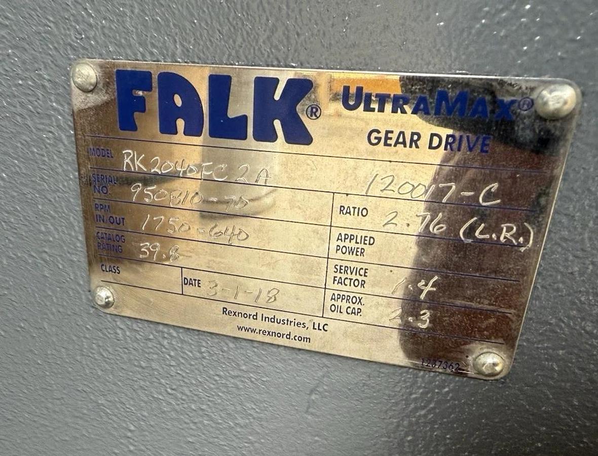 FALK RK2040FC2A Gear Box Speed Reducer Ratio 2.76 LR 1.4 SF 1750/640rpm *NEW*