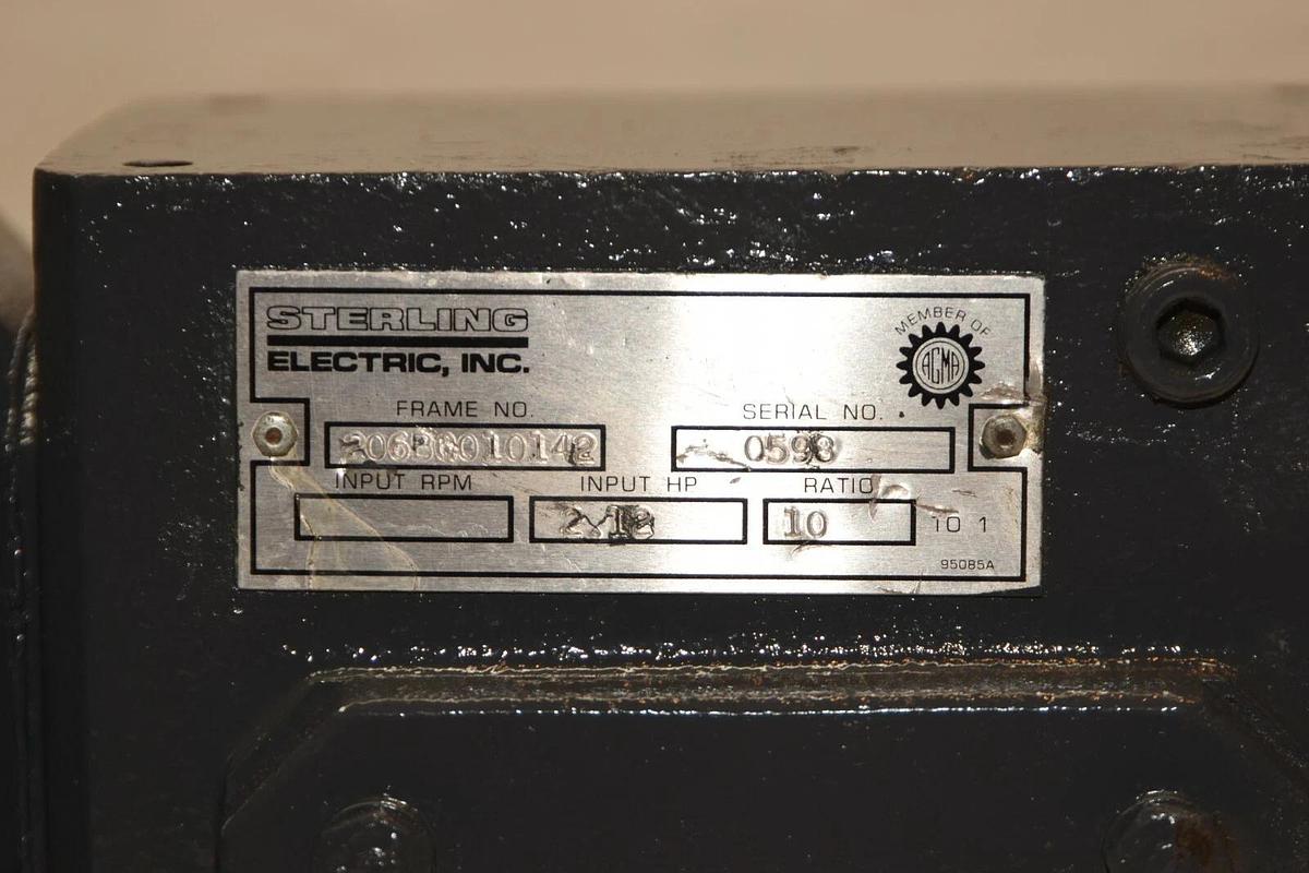 (NEW) STERLING ELEC. 206BQ010142 10:1 1" Shaft Gear Box / Speed Reducer