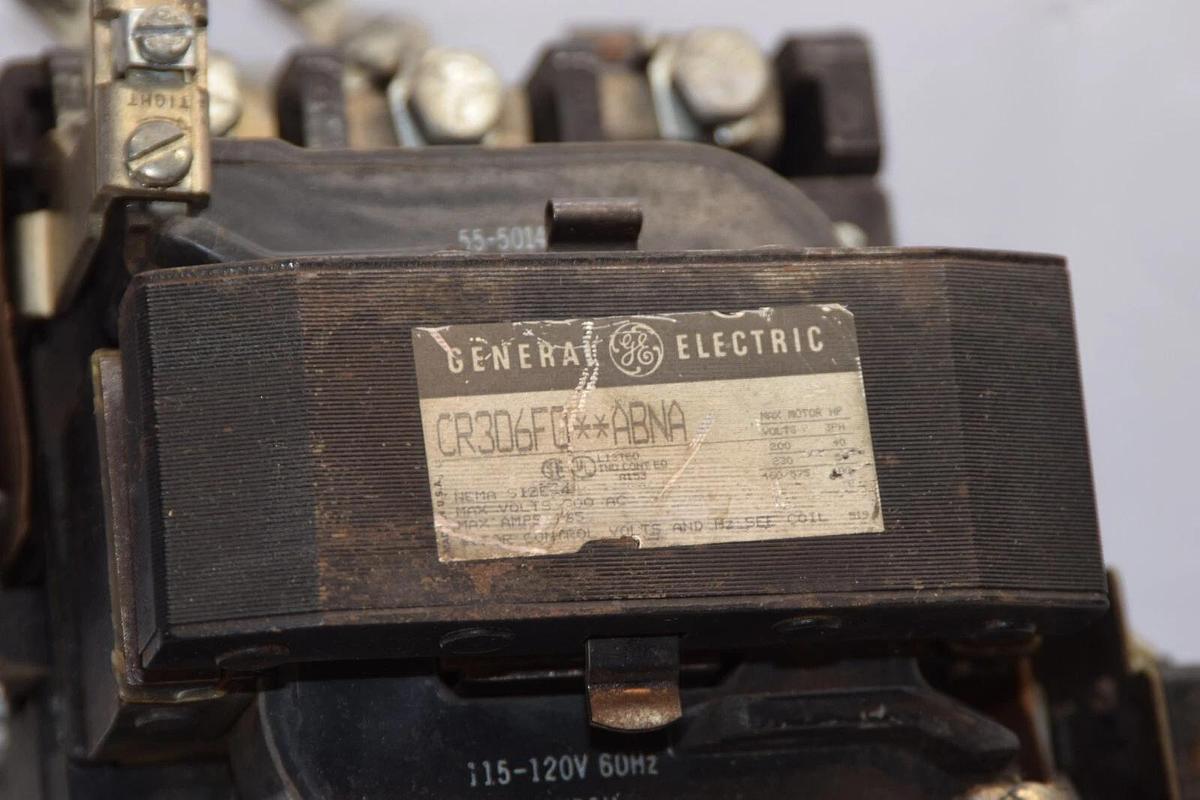 Used GE GENERAL ELECTRIC CR306F0**ABNA Size 4 Starter 120V Coil *Damaged Contact*