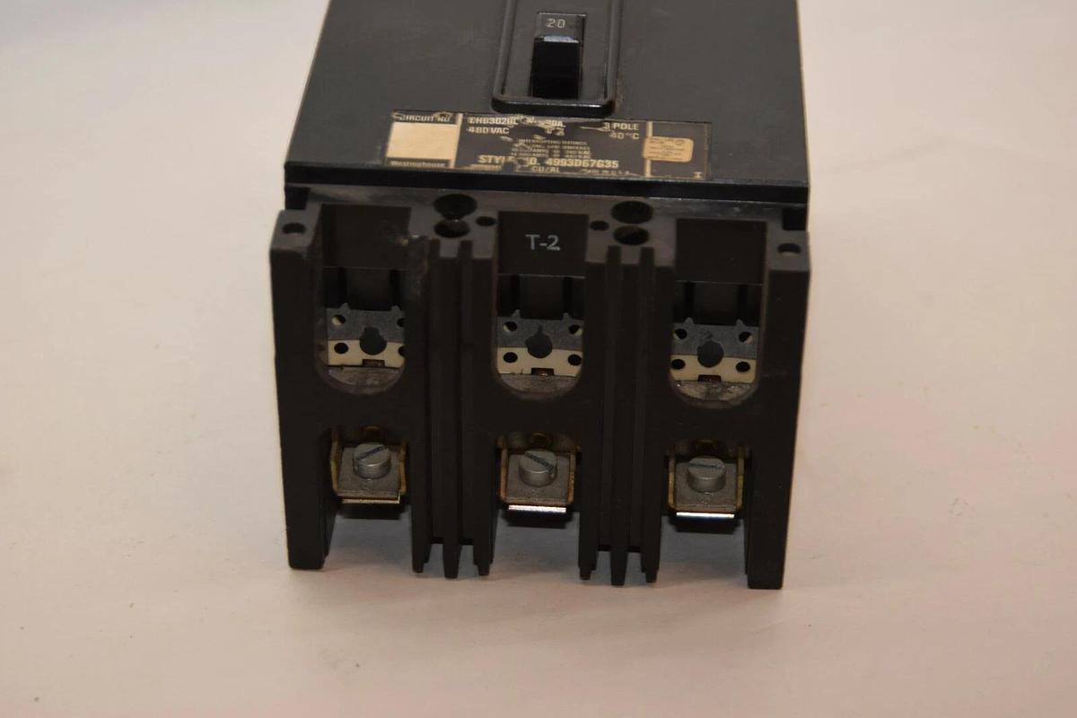 Used WESTINGHOUSE EHB3020L 20A 20 Amp A 3P 480Vac Circuit Breaker