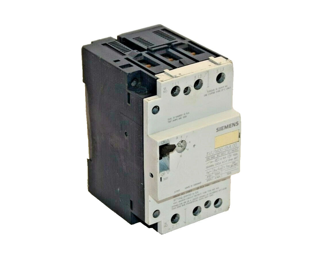 Used SIEMENS 3VU1600-0ML00 3VU16000ML00 6-10A 50/60Hz Motor Starter Breaker